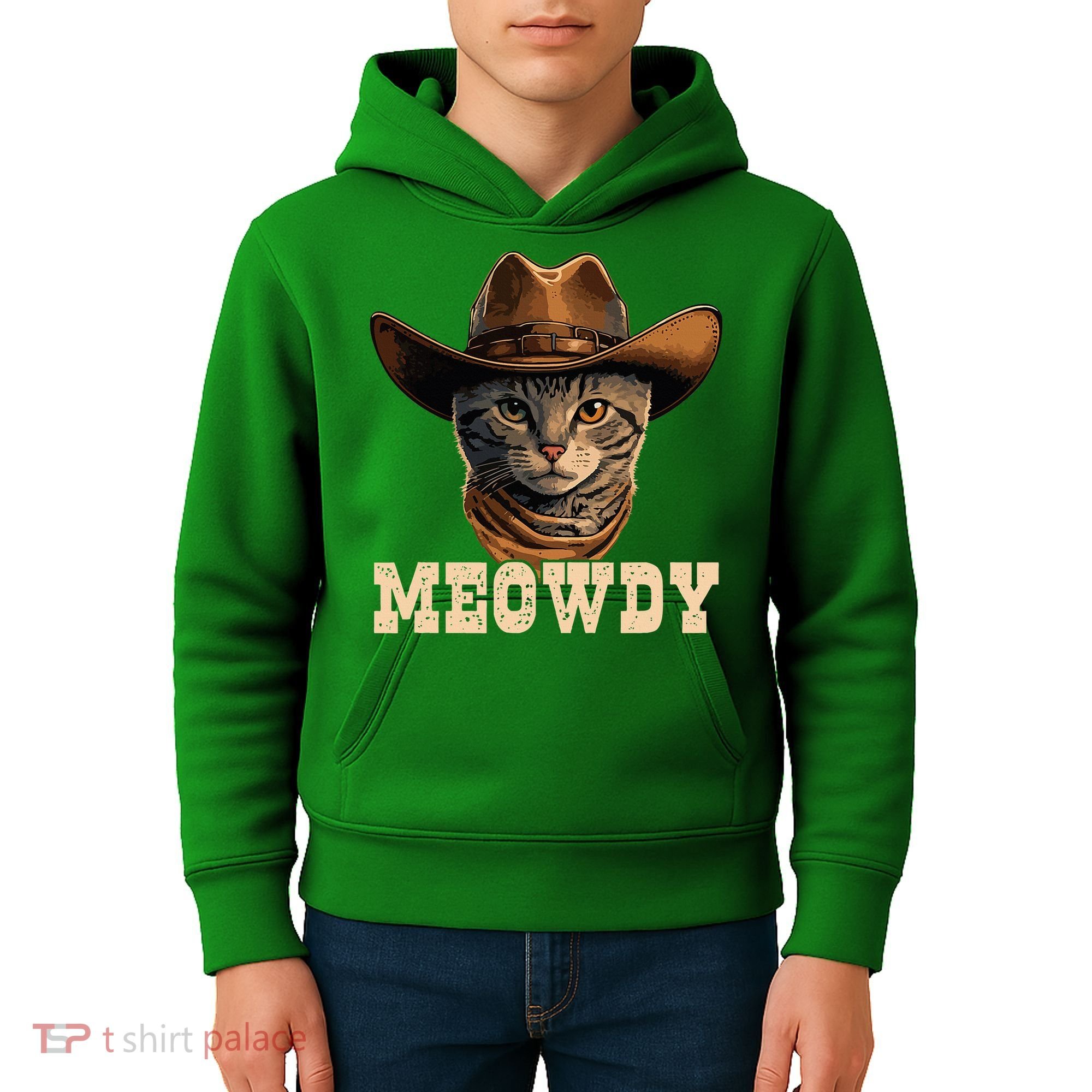Cowboy Cat Meowdy Kids Hoodie
