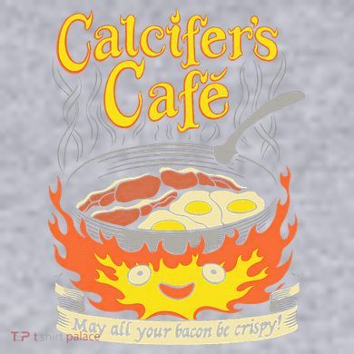Calcifer's Cafe May All Your Bacon Eggs  Women's Racerback Cropped Tank