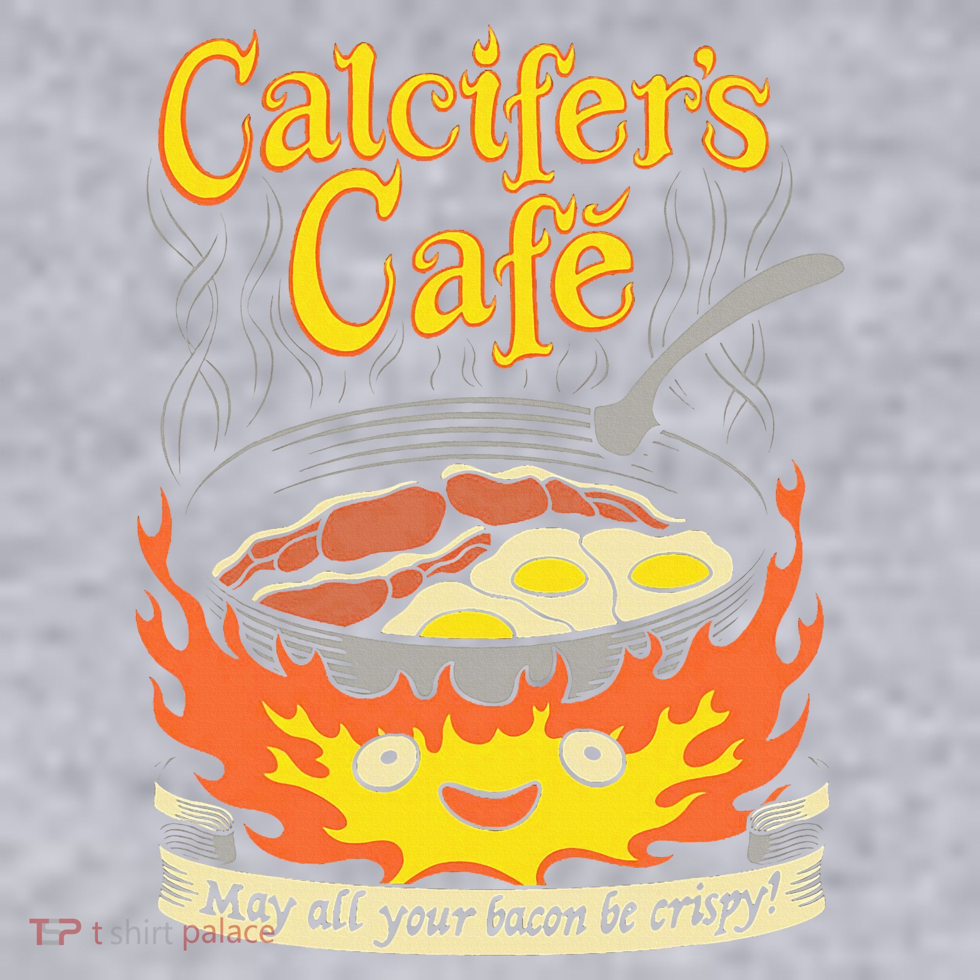 Calcifer's Cafe May All Your Bacon Eggs  Women's Racerback Cropped Tank