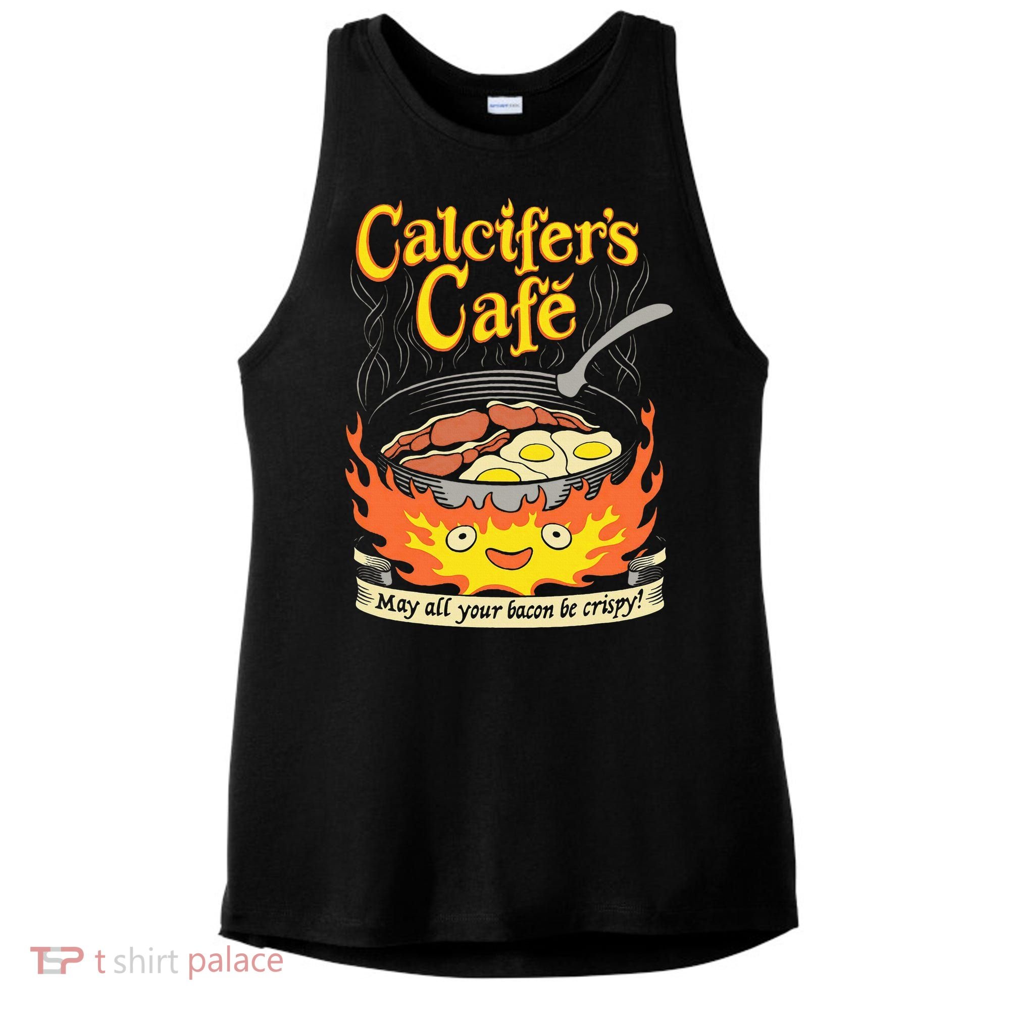 Calcifer's Cafe May All Your Bacon Eggs  Ladies PosiCharge Tri-Blend Wicking Tank