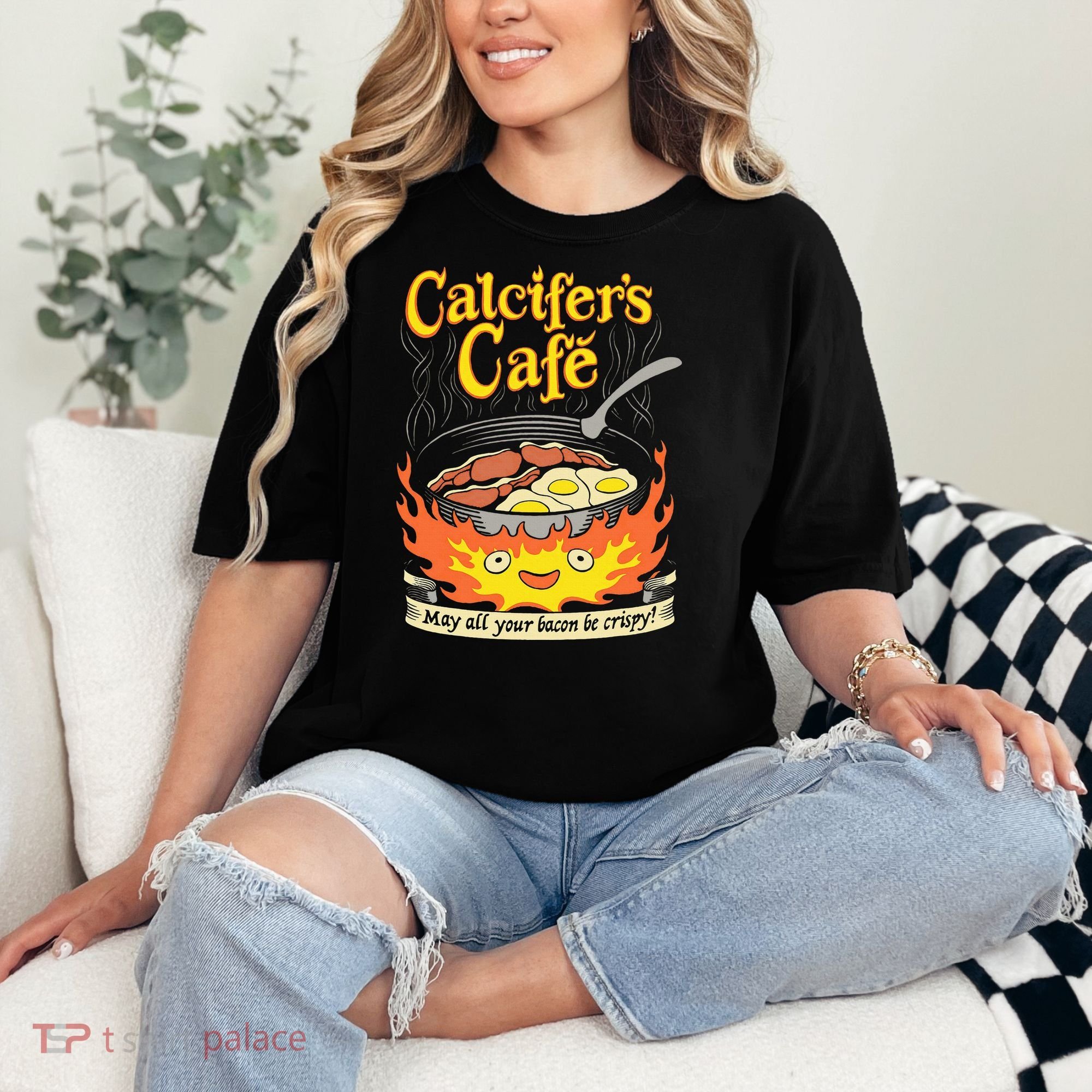 Calcifer's Cafe May All Your Bacon Eggs  Comfort Colors T-Shirt