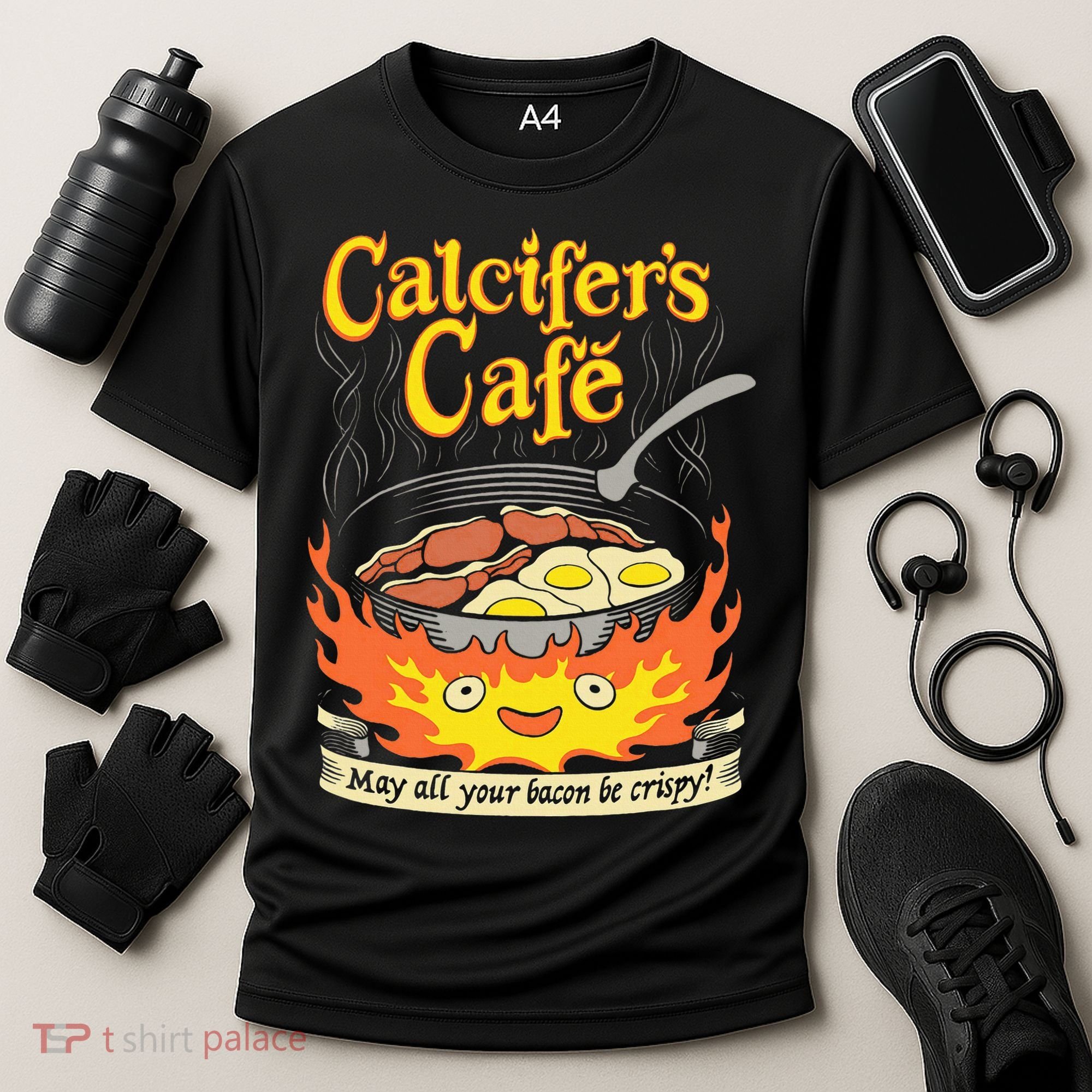 Calcifer's Cafe May All Your Bacon Eggs  Cooling Performance Crew T-Shirt