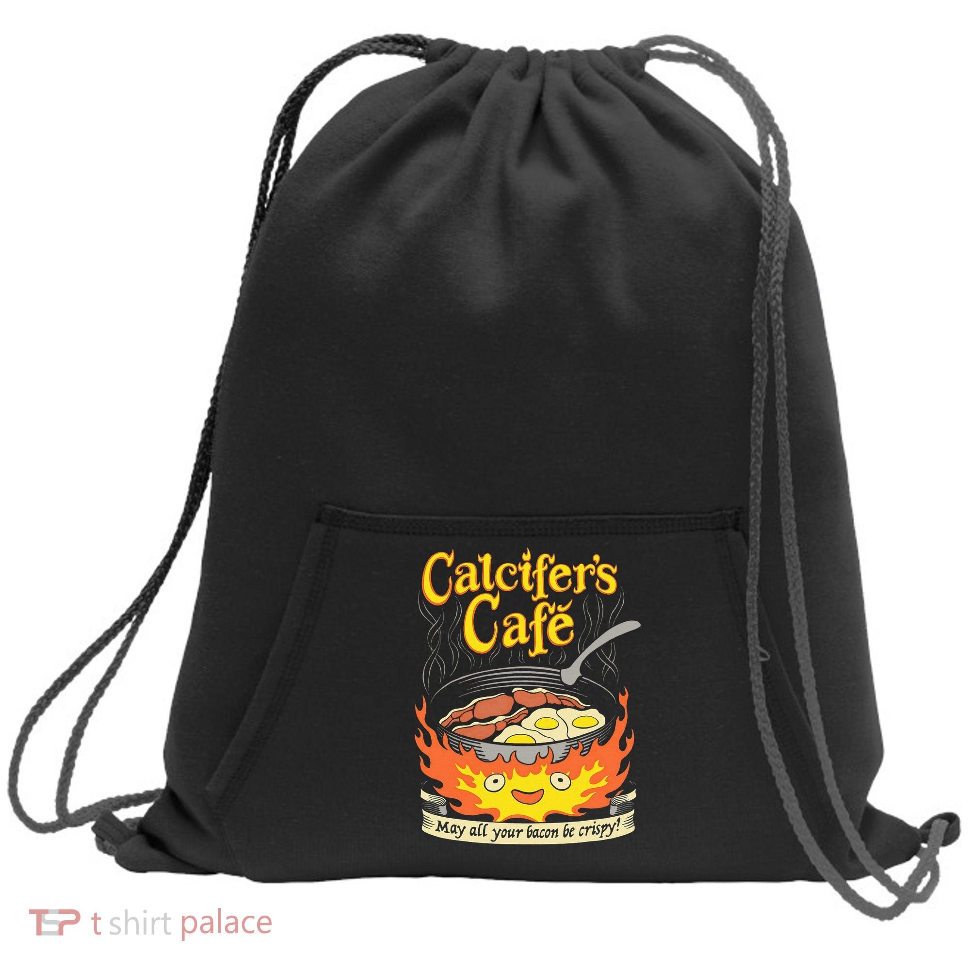 Calcifer's Cafe May All Your Bacon Eggs  Sweatshirt Cinch Pack Bag