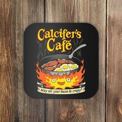 Calcifer's Cafe May All Your Bacon Eggs  Coaster
