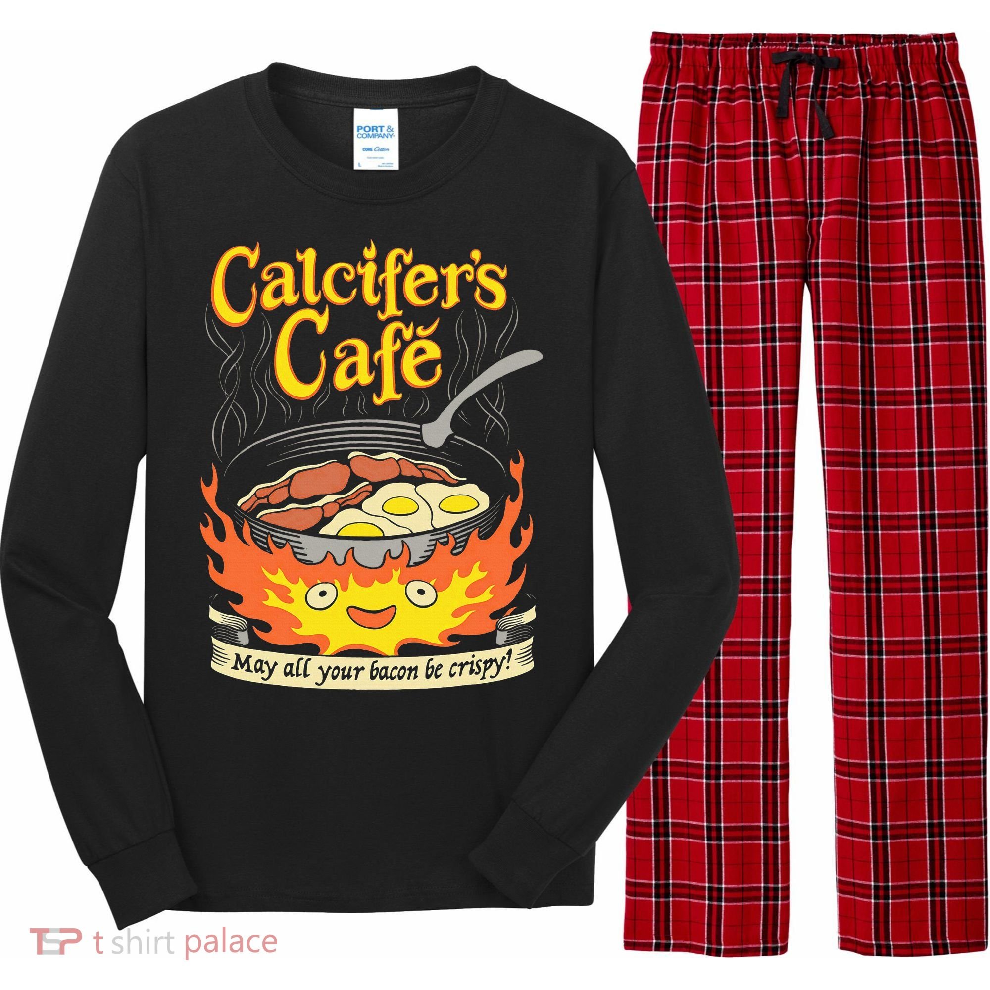 Calcifer's Cafe May All Your Bacon Eggs  Long Sleeve Pajama Set