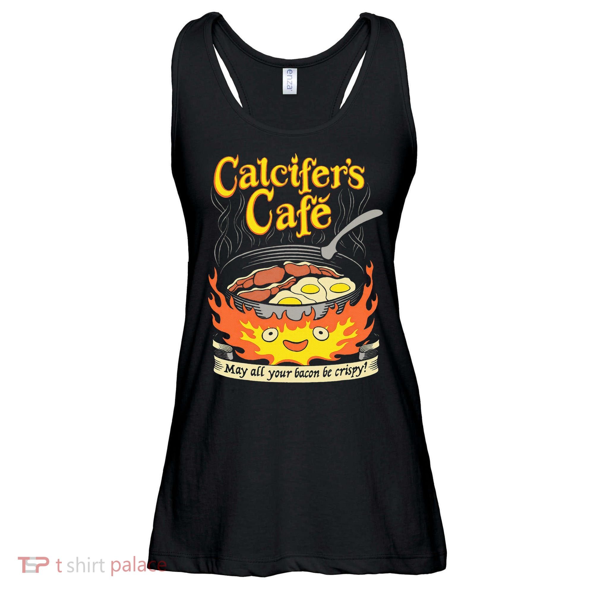 Calcifer's Cafe May All Your Bacon Eggs  Ladies Essential Flowy Tank