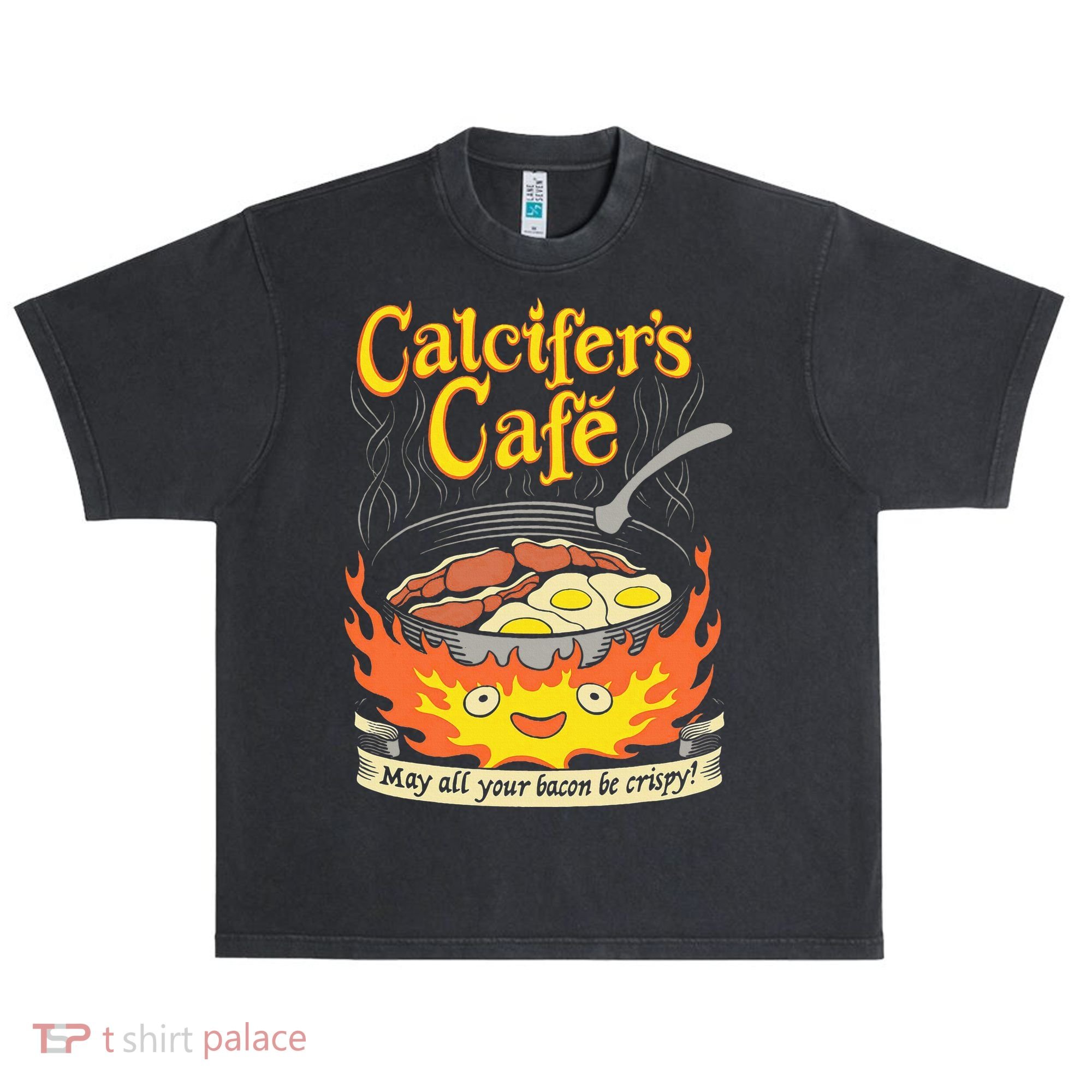 Calcifer's Cafe May All Your Bacon Eggs  Urban Oversized Heavyweight T-Shirt