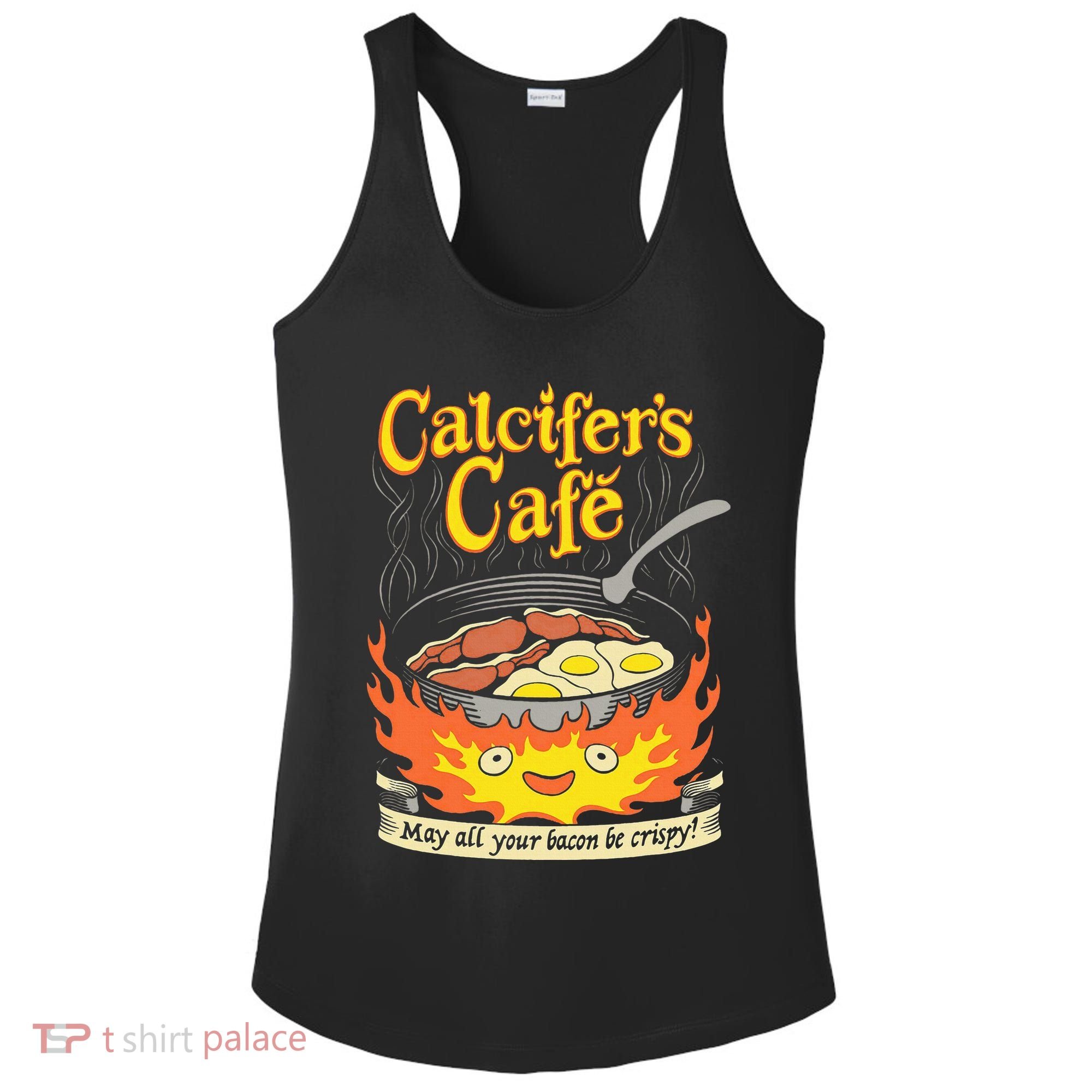 Calcifer's Cafe May All Your Bacon Eggs  Ladies PosiCharge Competitor Racerback Tank