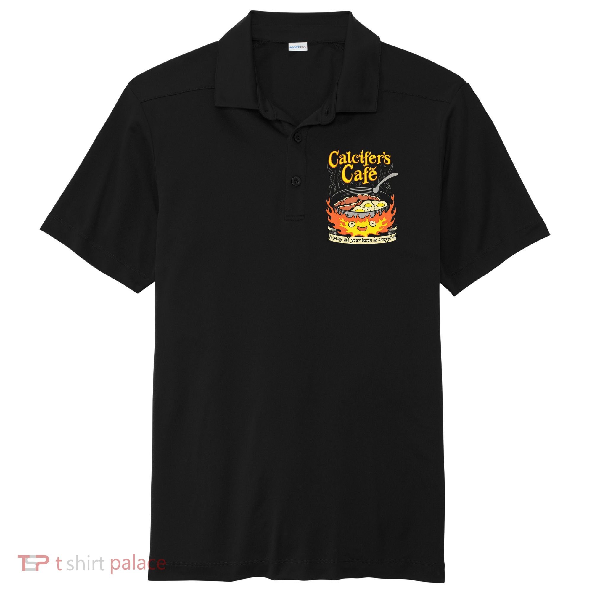 Calcifer's Cafe May All Your Bacon Eggs  Sport-Tek Posi-UV Pro Polo