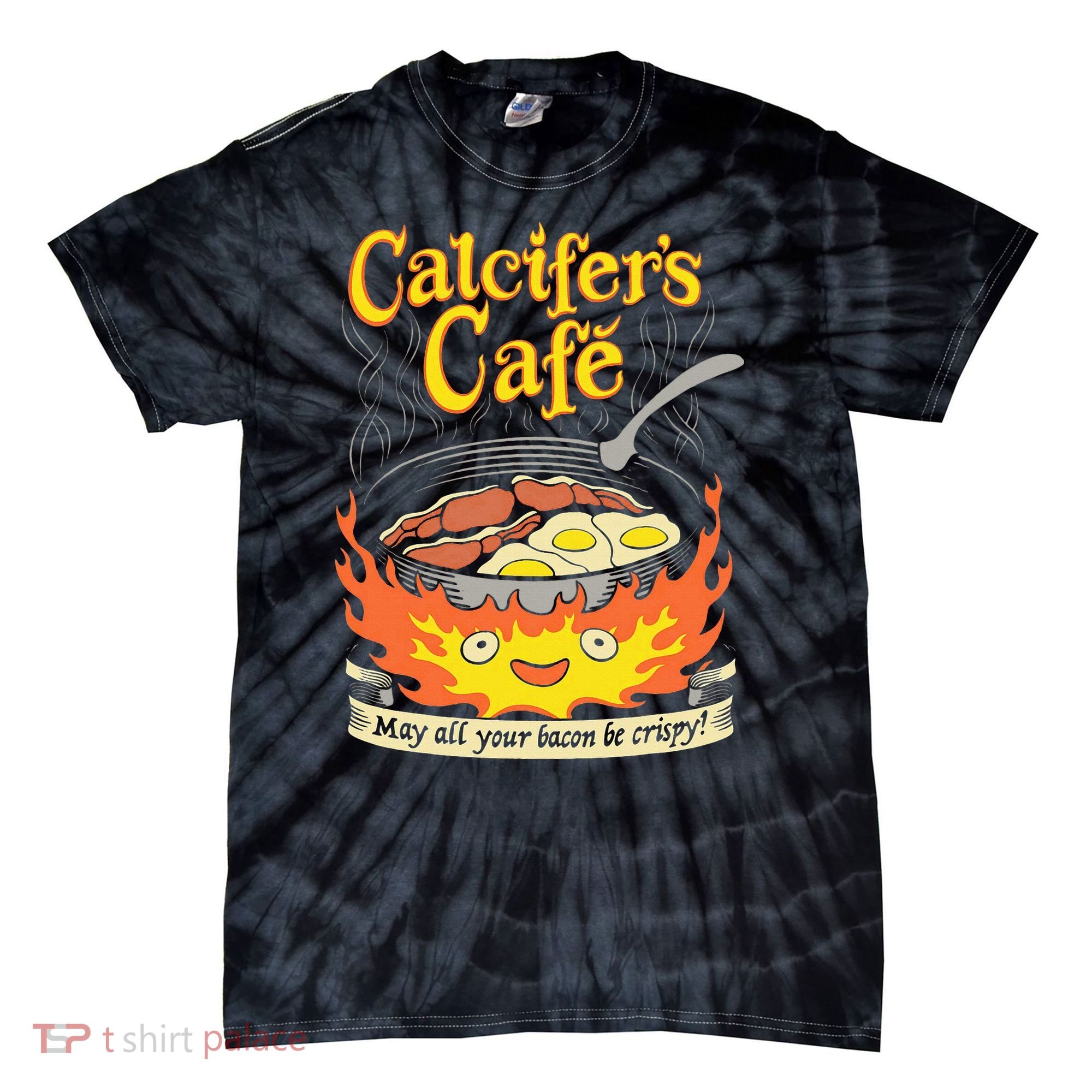 Calcifer's Cafe May All Your Bacon Eggs  Tie-Dye T-Shirt