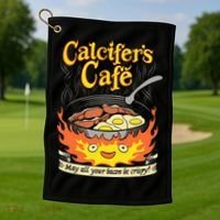 Calcifer's Cafe May All Your Bacon Eggs  Golf Towel thumb 1