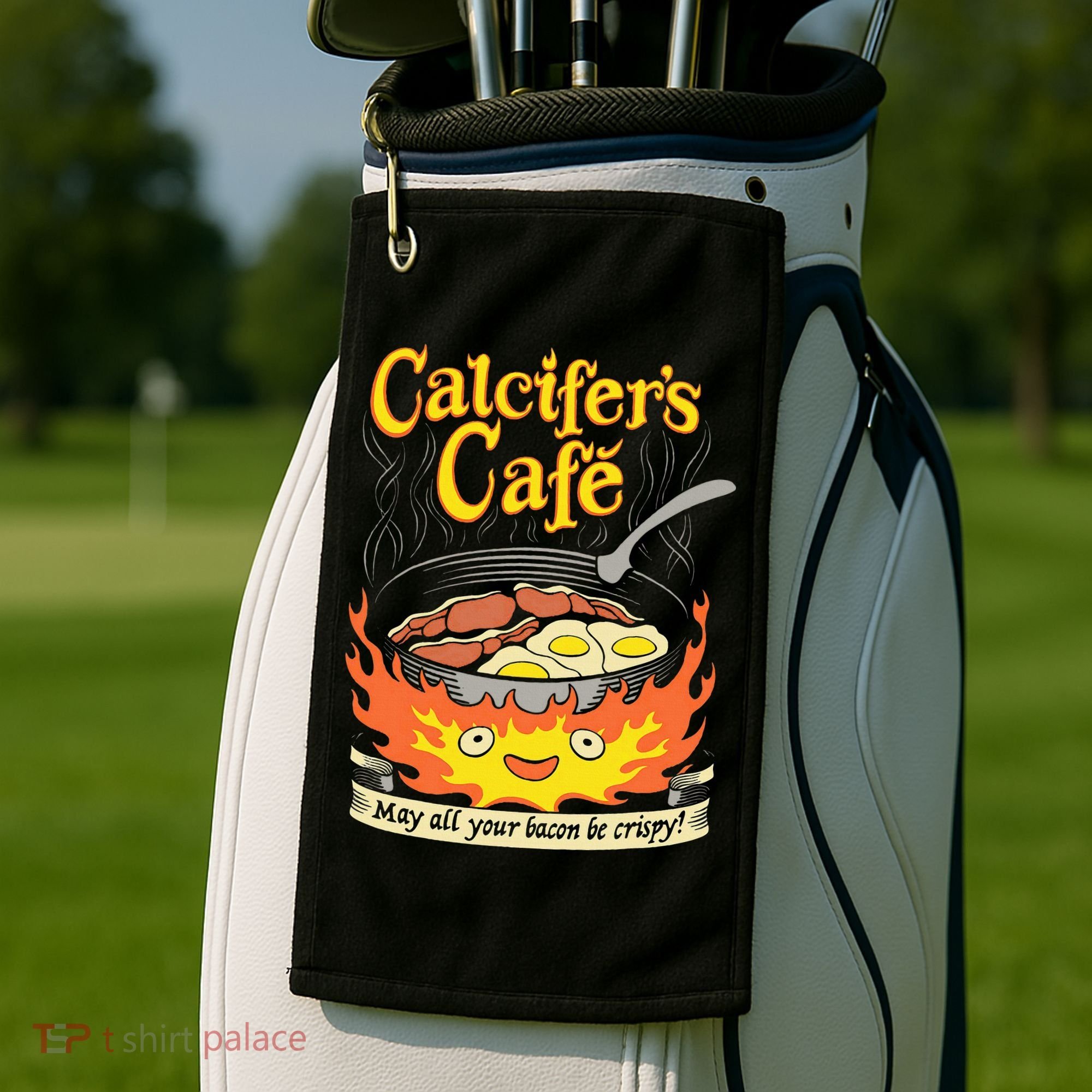 Calcifer's Cafe May All Your Bacon Eggs  Golf Towel