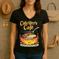 Calcifer's Cafe May All Your Bacon Eggs  Women's V-Neck T-Shirt thumb 3