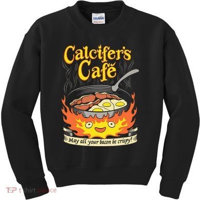 Calcifer's Cafe May All Your Bacon Eggs  Kids Sweatshirt