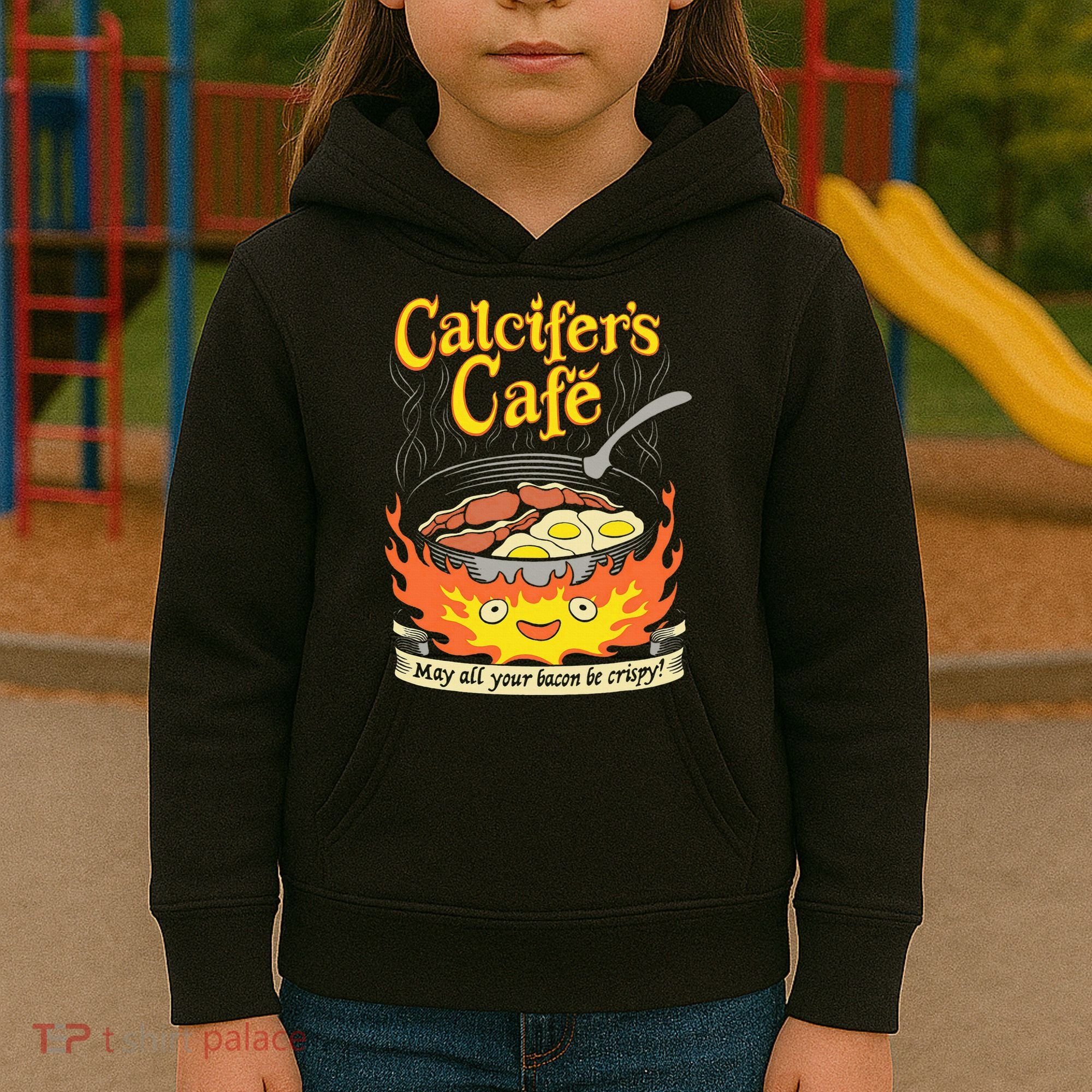 Calcifer's Cafe May All Your Bacon Eggs  Kids Hoodie
