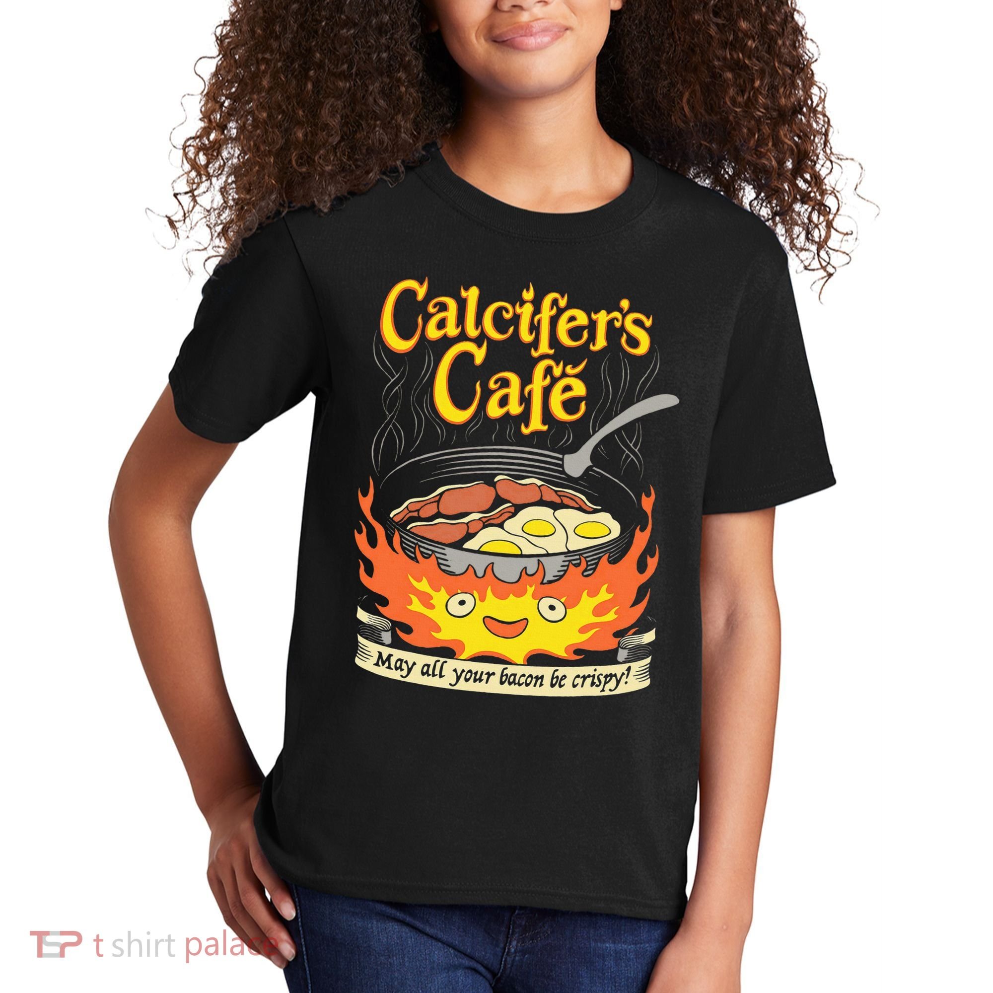Calcifer's Cafe May All Your Bacon Eggs  Kids T-Shirt