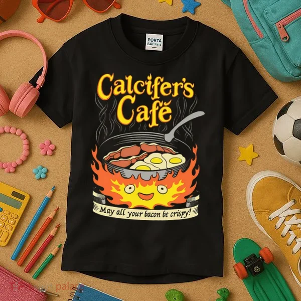Calcifer's Cafe May All Your Bacon Eggs  Kids T-Shirt
