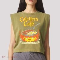 Calcifer's Cafe May All Your Bacon Eggs  Garment-Dyed Women's Muscle Tee thumb 2