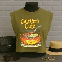 Calcifer's Cafe May All Your Bacon Eggs  Garment-Dyed Women's Muscle Tee thumb 3