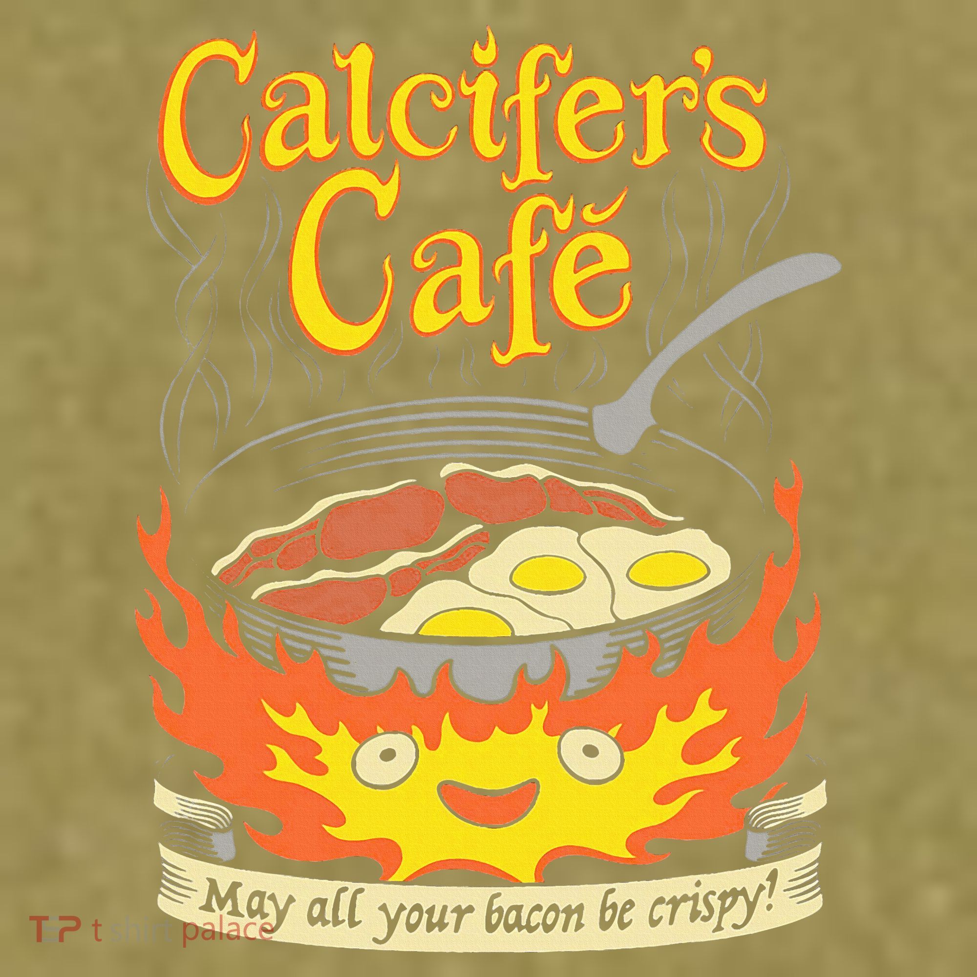 Calcifer's Cafe May All Your Bacon Eggs  Garment-Dyed Women's Muscle Tee