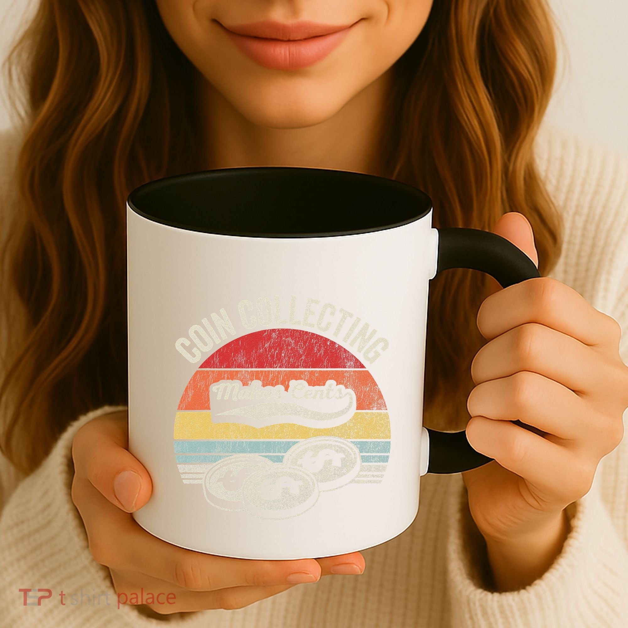 Coin Collecting Makes Cents Retro Style Coffee Mug