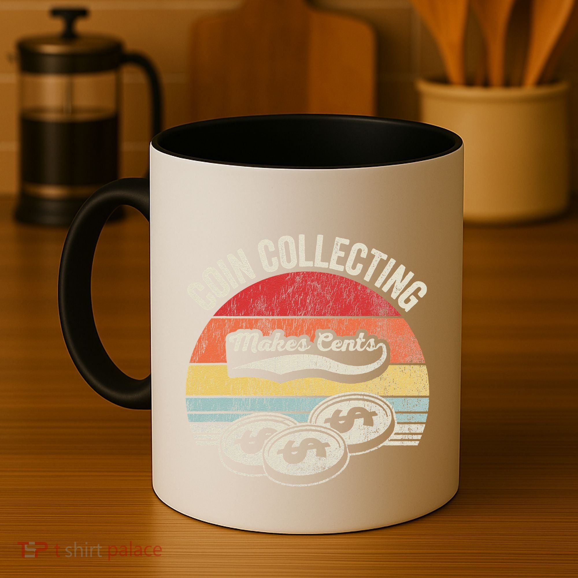 Coin Collecting Makes Cents Retro Style Coffee Mug