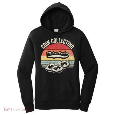 Coin Collecting Makes Cents Retro Style Women's Hoodie