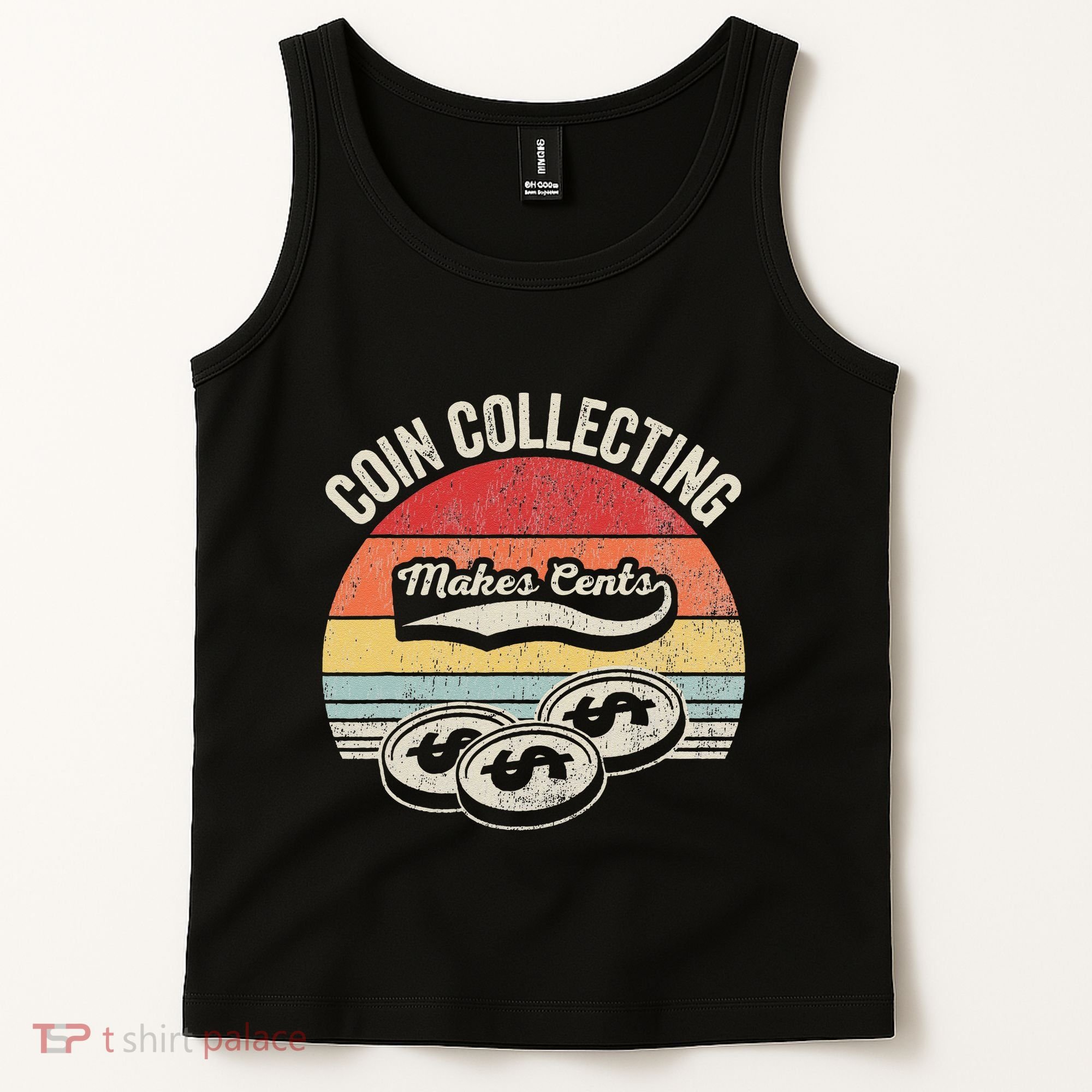 Coin Collecting Makes Cents Retro Style Tank Top