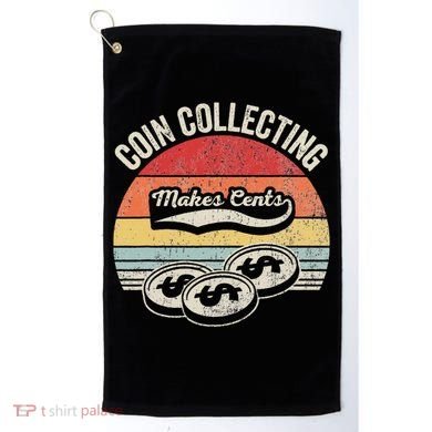 Coin Collecting Makes Cents Retro Style Golf Towel