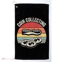Coin Collecting Makes Cents Retro Style Golf Towel thumb 0