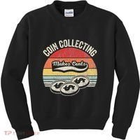 Coin Collecting Makes Cents Retro Style Kids Sweatshirt thumb 0