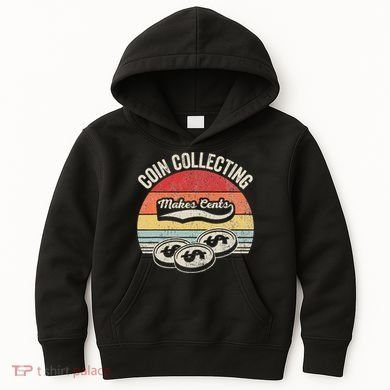 Coin Collecting Makes Cents Retro Style Kids Hoodie