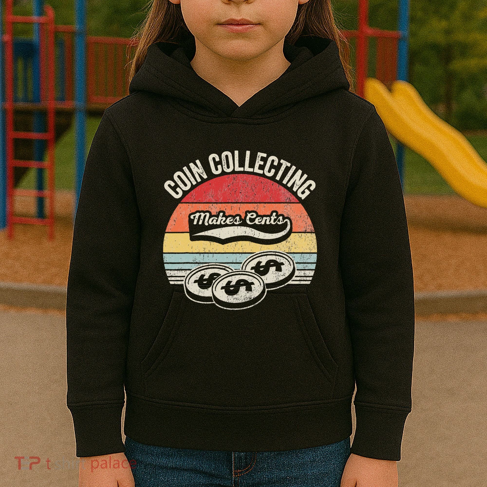 Coin Collecting Makes Cents Retro Style Kids Hoodie