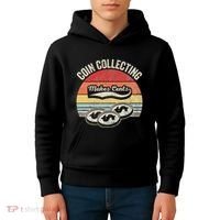 Coin Collecting Makes Cents Retro Style Kids Hoodie thumb 4