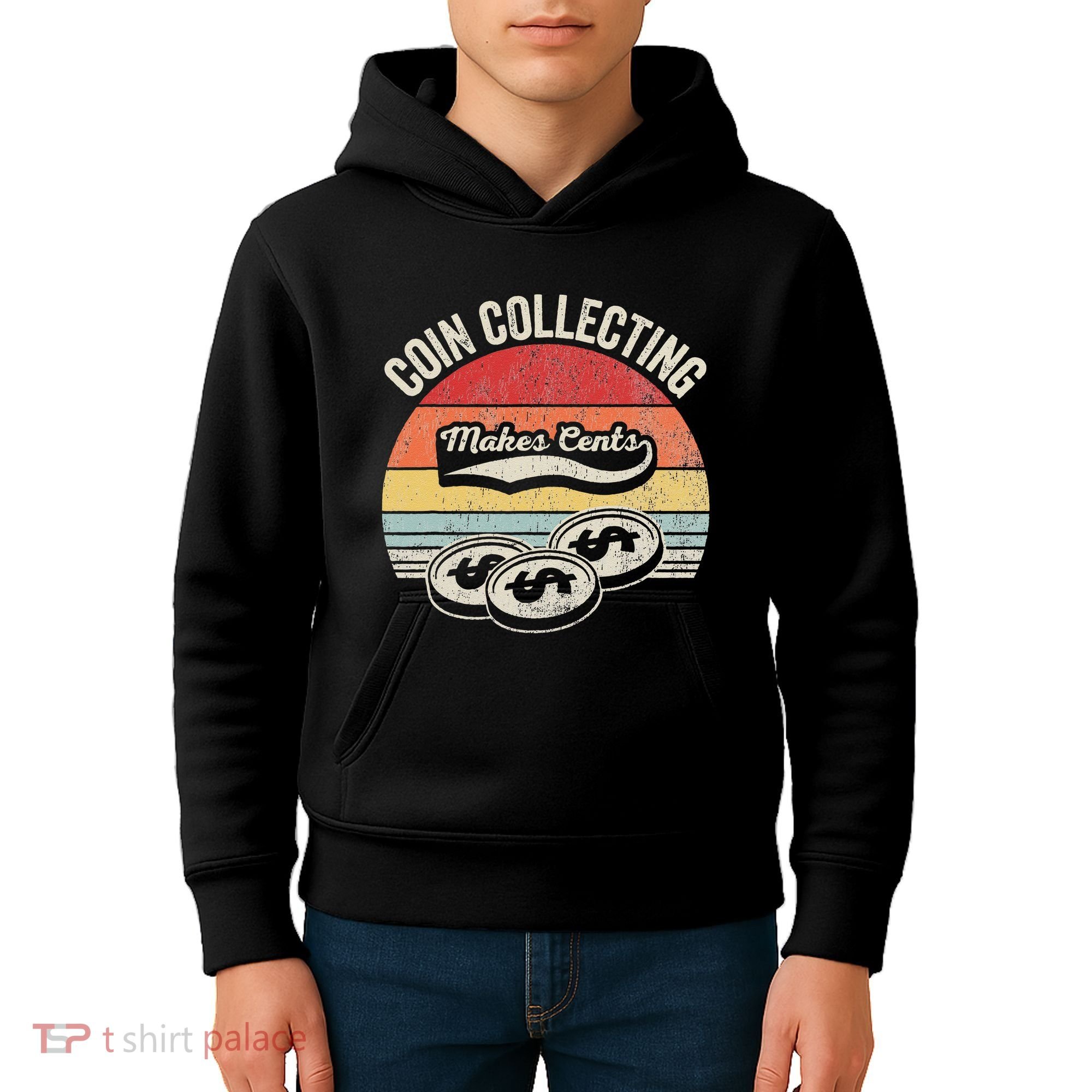 Coin Collecting Makes Cents Retro Style Kids Hoodie