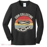 Coin Collecting Makes Cents Retro Style Kids Long Sleeve Shirt thumb 0