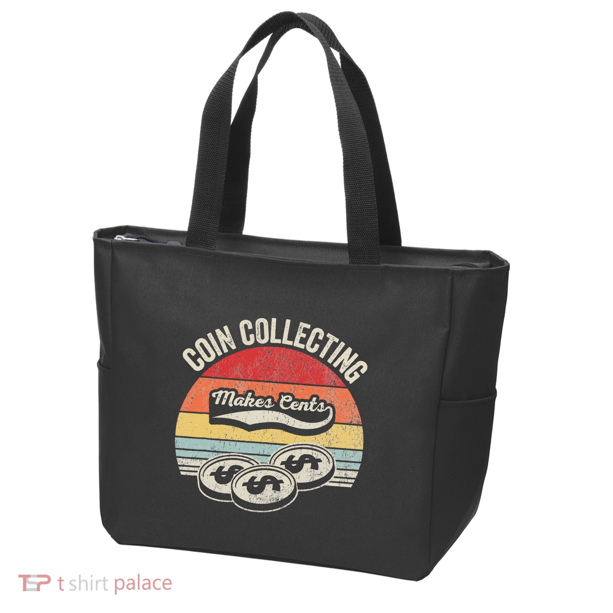 Coin Collecting Makes Cents Retro Style Tote Bag