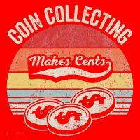 Coin Collecting Makes Cents Retro Style Santa Hat thumb 1