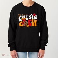 Cousin Crew Matching Shirts Turkey Face Thanksgiving Women's Sweatshirt thumb 0