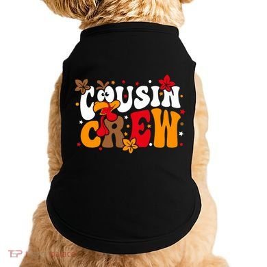 Cousin Crew Matching Shirts Turkey Face Thanksgiving Doggie Tank