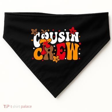 Cousin Crew Matching Shirts Turkey Face Thanksgiving USA-Made Doggie Bandana