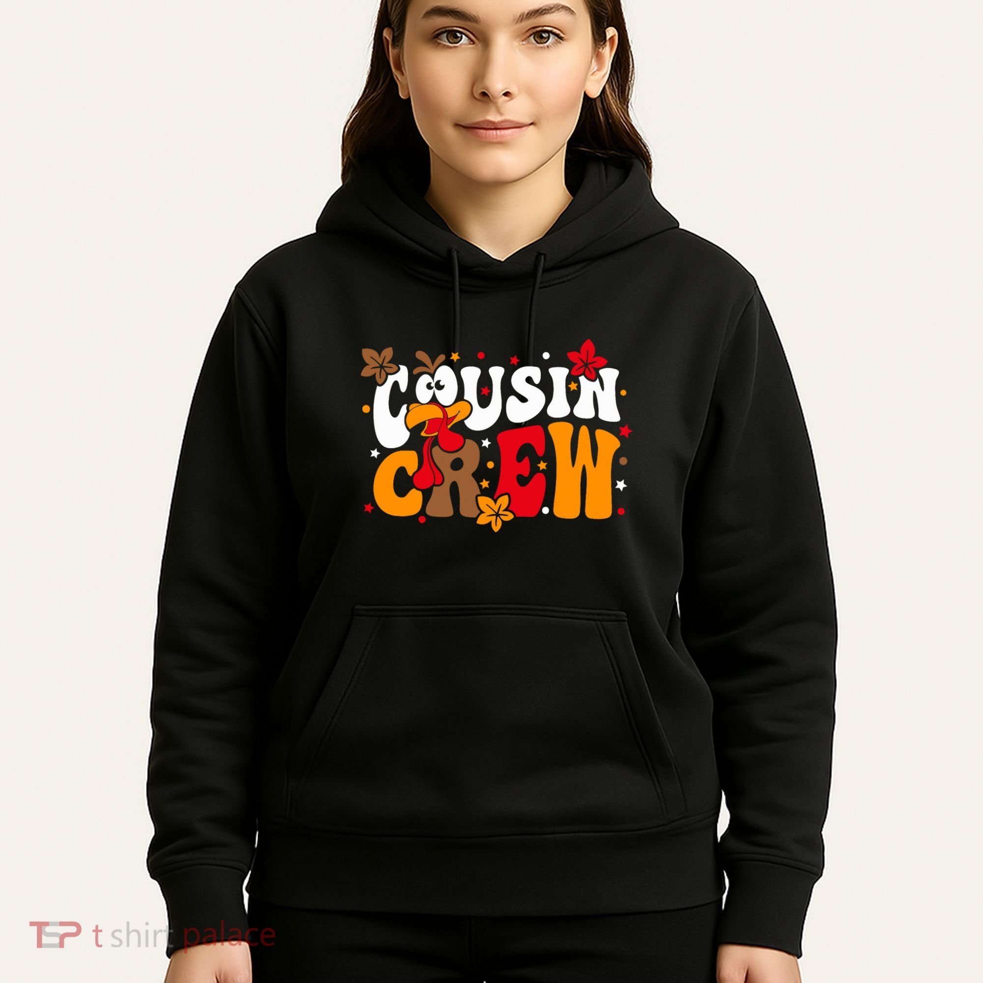 Cousin Crew Matching Shirts Turkey Face Thanksgiving Hoodie