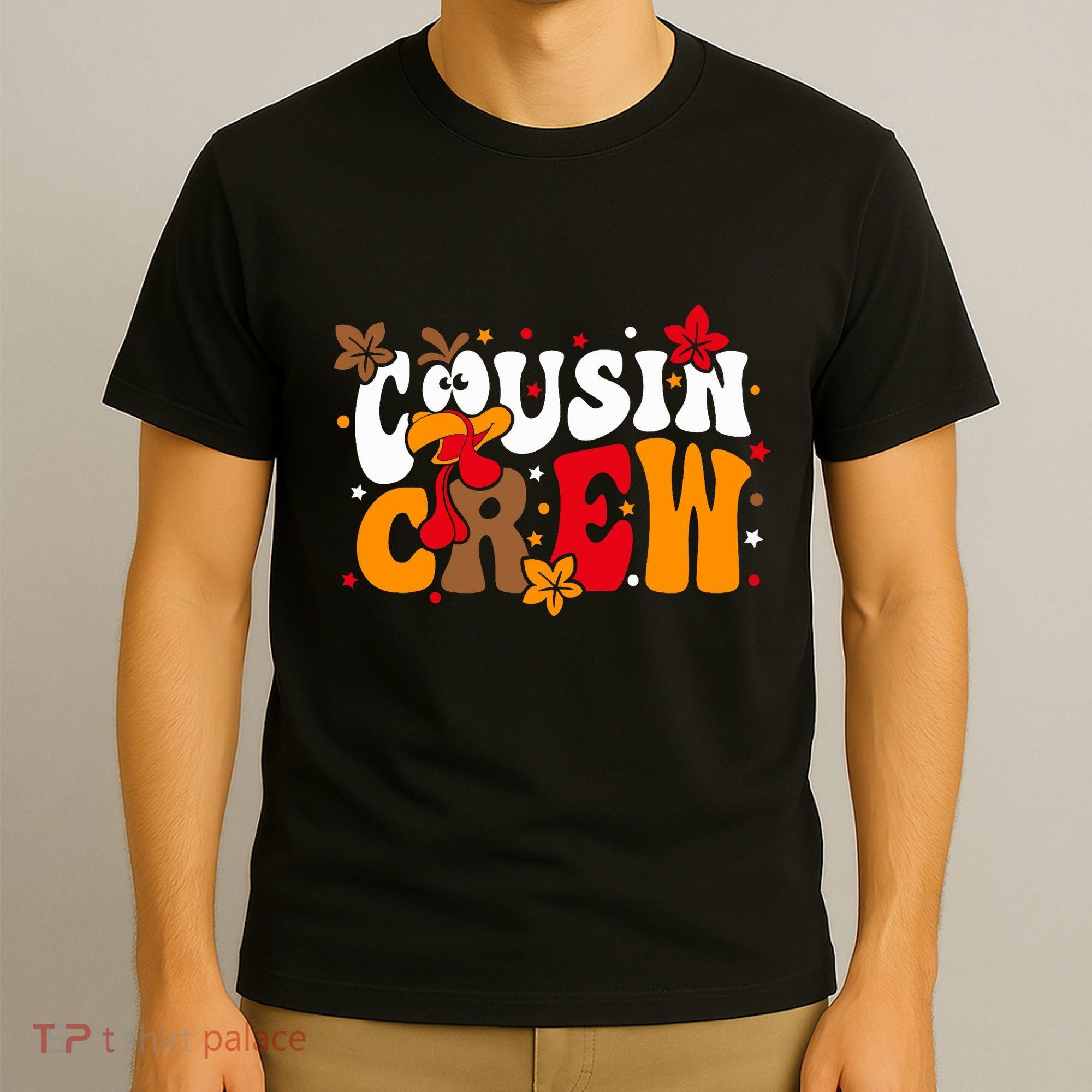 Cousin Crew Matching Shirts Turkey Face Thanksgiving T-Shirt