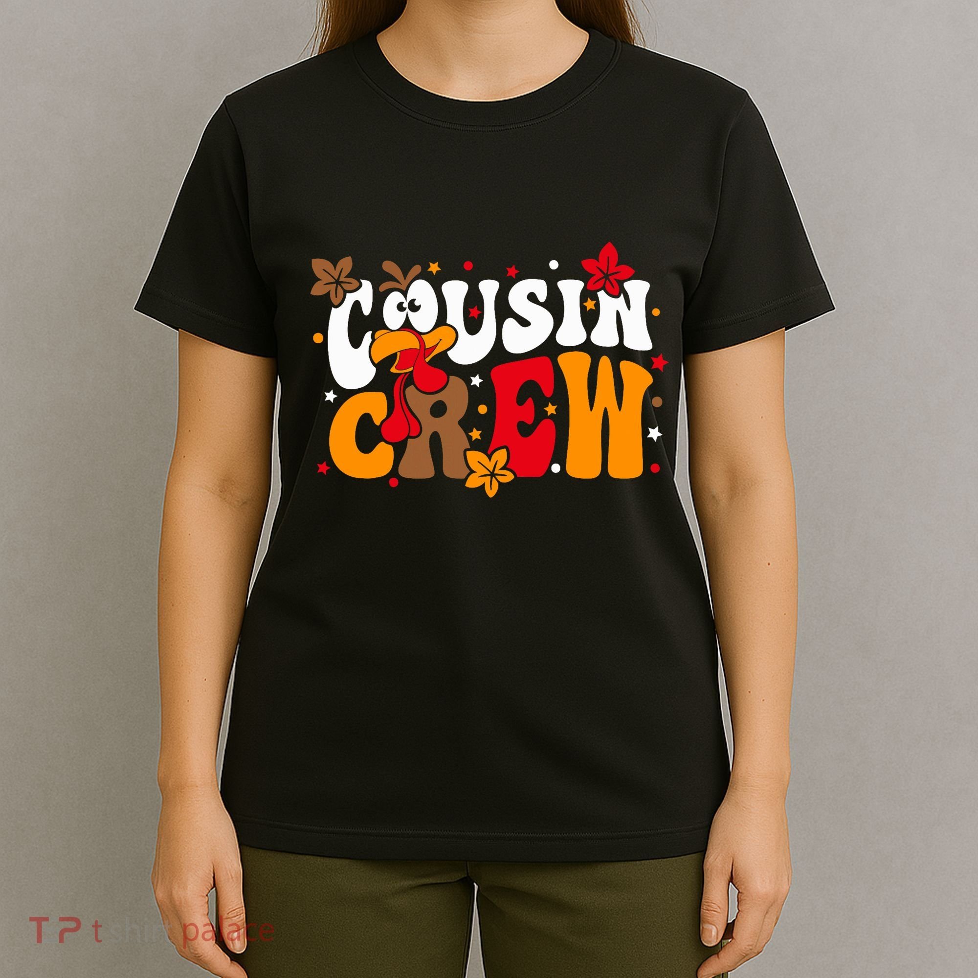 Cousin Crew Matching Shirts Turkey Face Thanksgiving T-Shirt