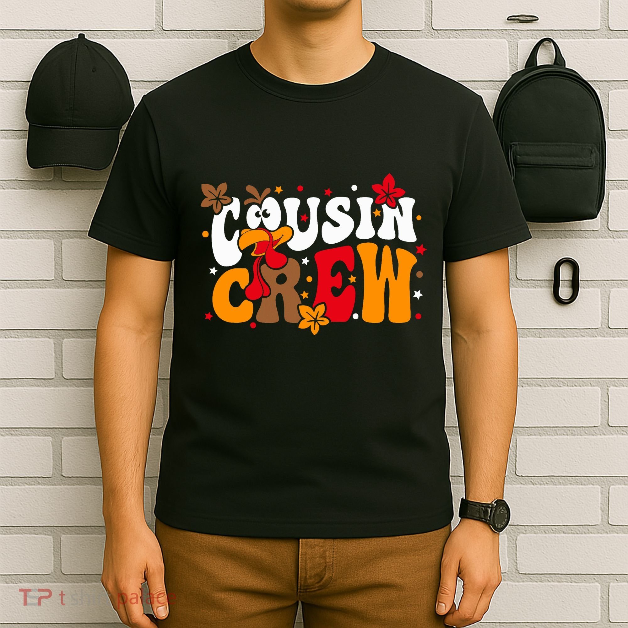 Cousin Crew Matching Shirts Turkey Face Thanksgiving T-Shirt