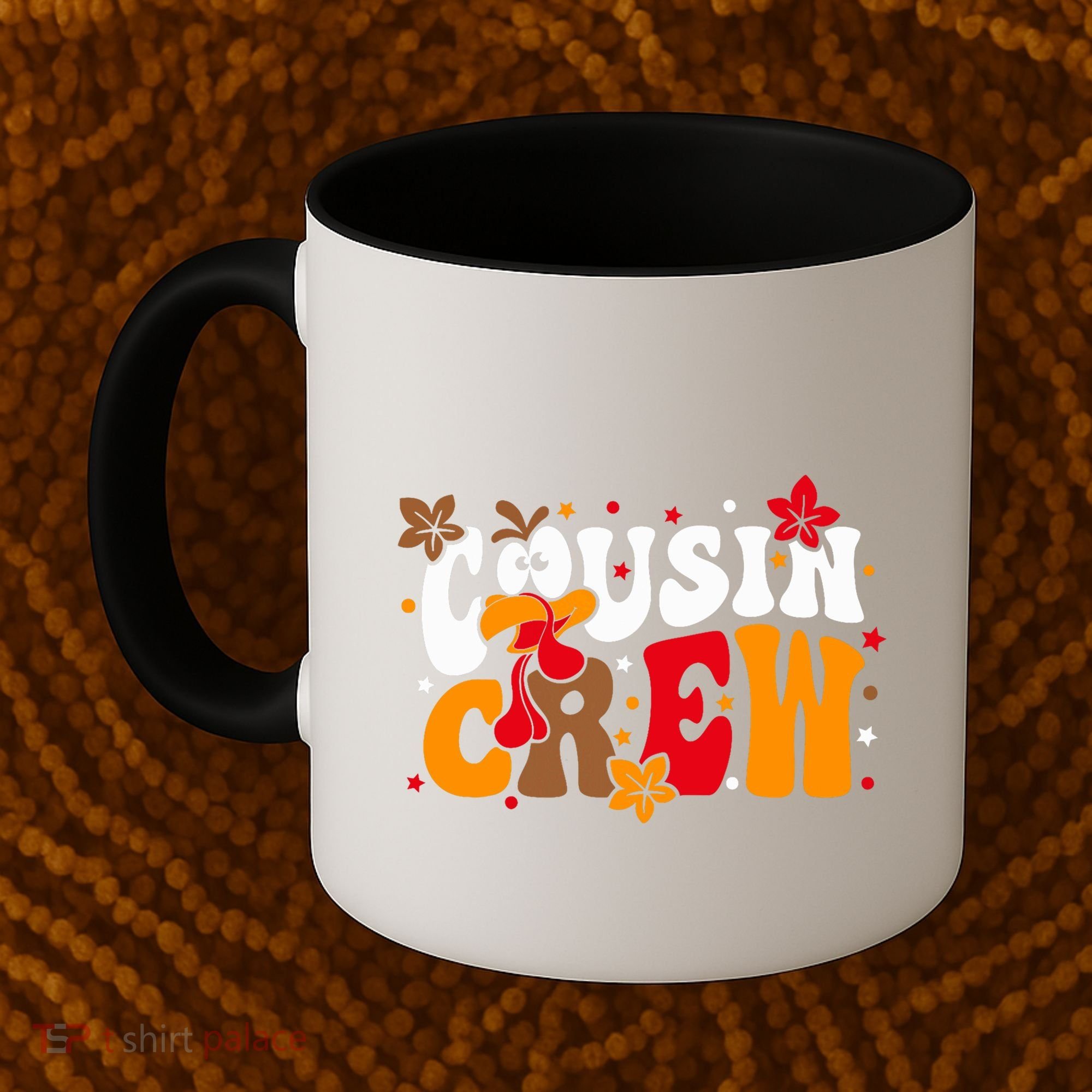 Cousin Crew Matching Shirts Turkey Face Thanksgiving Coffee Mug