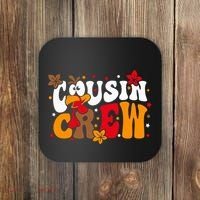 Cousin Crew Matching Shirts Turkey Face Thanksgiving Coaster thumb 0
