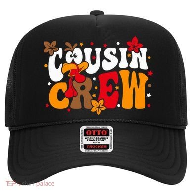 Cousin Crew Matching Shirts Turkey Face Thanksgiving Hat