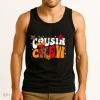 Cousin Crew Matching Shirts Turkey Face Thanksgiving Tank Top thumb 3