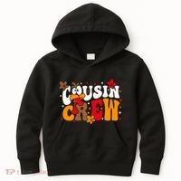 Cousin Crew Matching Shirts Turkey Face Thanksgiving Kids Hoodie thumb 0